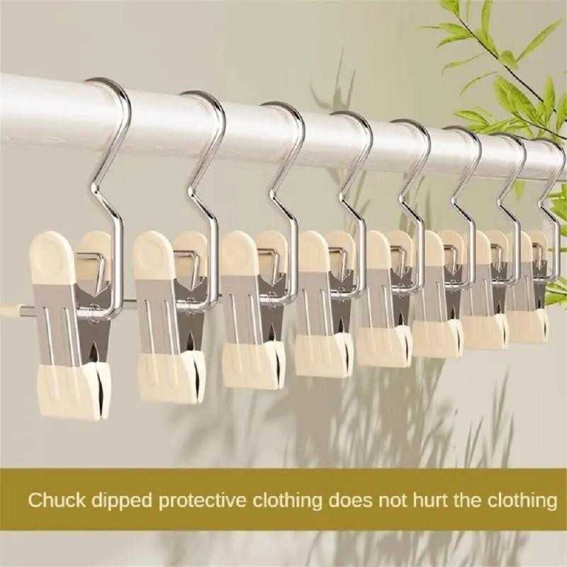 Picture of 4ps Portable Clothes Pegs Windproof Anti-slip Drying Clip  Hook Air-dry Clips Multi-Purpose Hooks Multicolor 