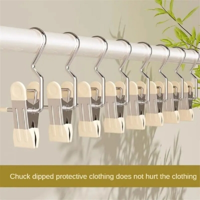 Picture of 4ps Portable Clothes Pegs Windproof Anti-slip Drying Clip  Hook Air-dry Clips Multi-Purpose Hooks Multicolor 