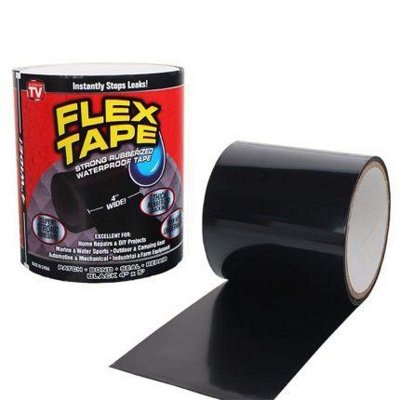 Picture of Flex Tape Strong Rubberized Waterproof Tape Super Strong Leaking Water Pipe Repair Tape  Flex Tape Water-Resistant Belt- 4 Inches*5Feet - Double Side Tape - Black