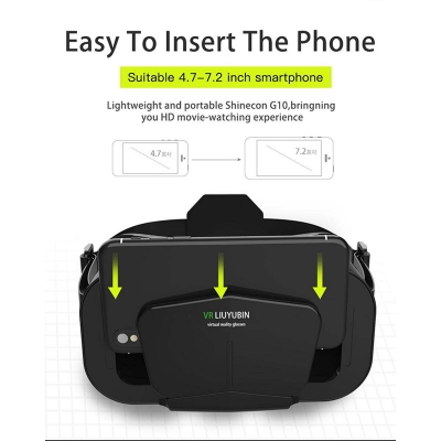 Picture of VR Shinecon New 3D Virtual Reality Gaming Glasses Headset Compatible with iPh-one and Android Phone G10 Metaverse VR Headset - Black