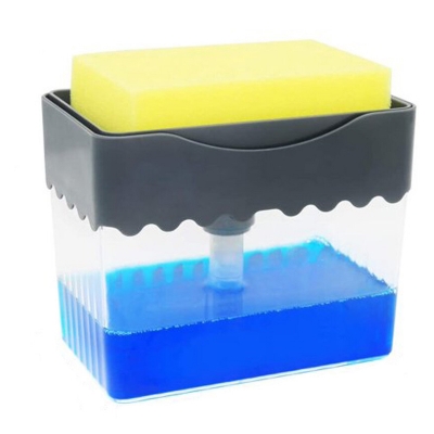 Picture of 2-in-1 Soap Dispenser Pump And Sponge Caddy For Soap Dish And Clean Sponge Bathroom Dispenser Appliance For Kitchen Bathroom - Multicolor