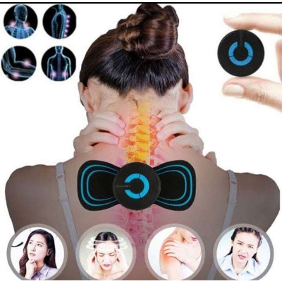 Picture of Mini Neck Pulse Massager Electric LCD Display Stretcher EMS Mini Massager 2 pad - Black
