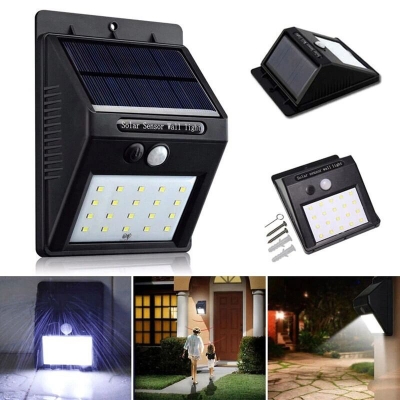 Picture of Solar Wireless Security Motion Sensor Night Light/Outdoor Security Lights - Black