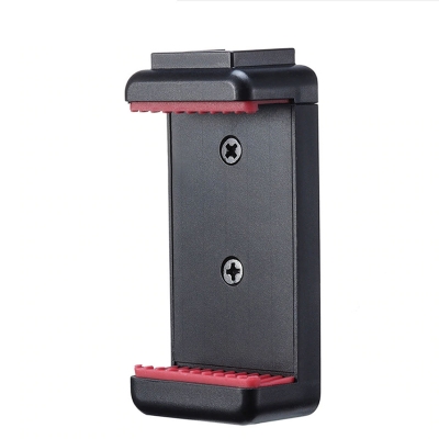 Picture of Ulanzi ST-07 Adjustable Phone Holder Vlog Phone Clip with 1/4 Inch Screw Hole Extending Cold Shoe for 5.6-8.3cm Width Smartphone - Black