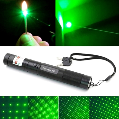 Picture of Laser Pointer Rechargeable Green Adjustable Burn Match - Black