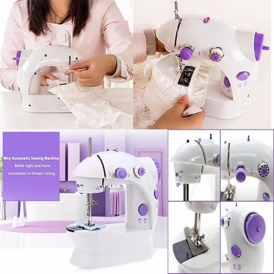 Picture of Mini Sewing Machine - Dual Speed Portable Mini Electric Pedal - White