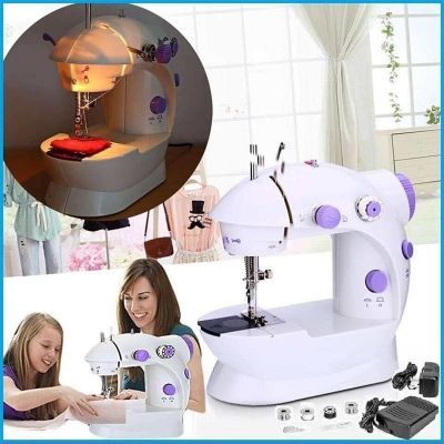 Picture of Mini Sewing Machine - Dual Speed Portable Mini Electric Pedal - White