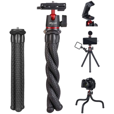 Picture of Ulanzi MT-11 Travel Flexible Octopus Tripod for Smartphone DSLR SLR Vlog Tripod for Camera iPhone Huawei Portable 2 In1Tripod - Black