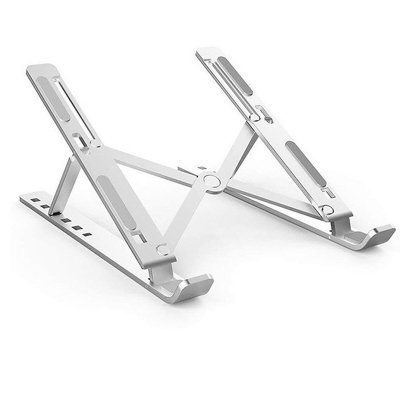 Picture of Aluminum Alloy Adjustable Portable Folding Notebook Stand Foldable Laptop Stand - Laptop Table - Silver