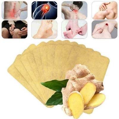 Picture of 10pcs Herbal Ginger Patch Body Detox Neck Knee Pad Pain Relief Health Care - Yellow