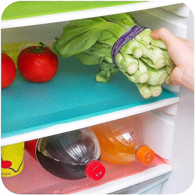 Picture of 3 Pcs Easy Clean Kitchen Cabinet Pad Refrigerator Anti Slip Fridge Liner Mat - Multicolor