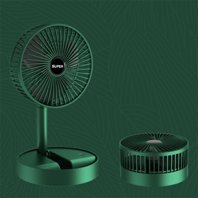 Picture of Portable Folding Fan Retractable Floor Standing Fan,Style: USB Plug In - Green