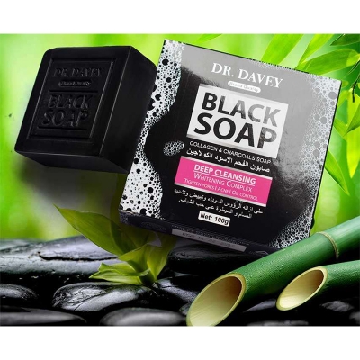 Picture of DR.DAVEY Black Charcoal Soap Cleaning Soap 100g - Black