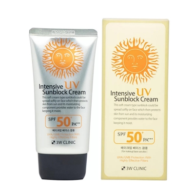 Picture of 3W Clinic Intensive UV Sunblock Cream-SPF50+ PA+++70ml - Gold