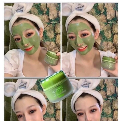Picture of Laikou Green Tea Matcha Mud Facial Mask Clay Deep Cleaning Oil-Control Moisturizing Blackhead Remover Cleanser Mud Deeply-85gm