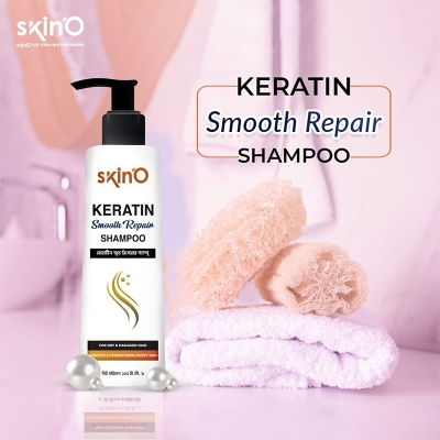 Picture of skinO Keratin Smooth Repair Shampoo 200 ml - White