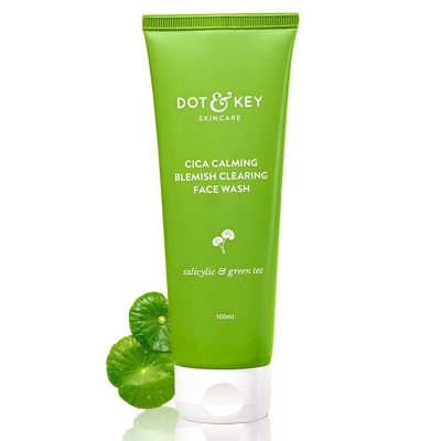 Picture of Dot & Key Cica Face Wash For Acne Prone Skin, 2% Salicylic Acid Face Wash With Green Tea-100 Ml - Green