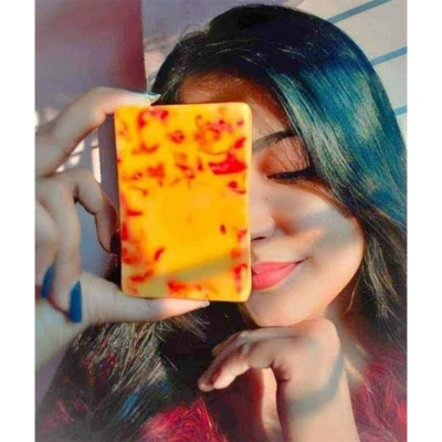 Picture of Hand Made Real Saffron Goat Milk Bar Soap -90g - Fresh