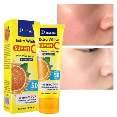 Picture of Disaar Extra White Super C+ Vitamin C Serum Sunscreen 80ml - Yellow