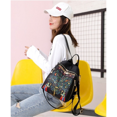 Picture of Fashion Printed Backpack with Adjustable Straps - Black