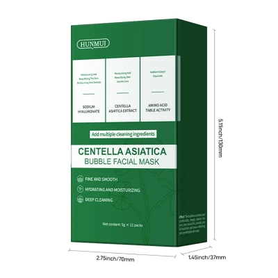 Picture of HUNMUI Centella Asiatica Bubble Facial Mask – Deep Cleaning & Hydrating (12 Packs × 5g)