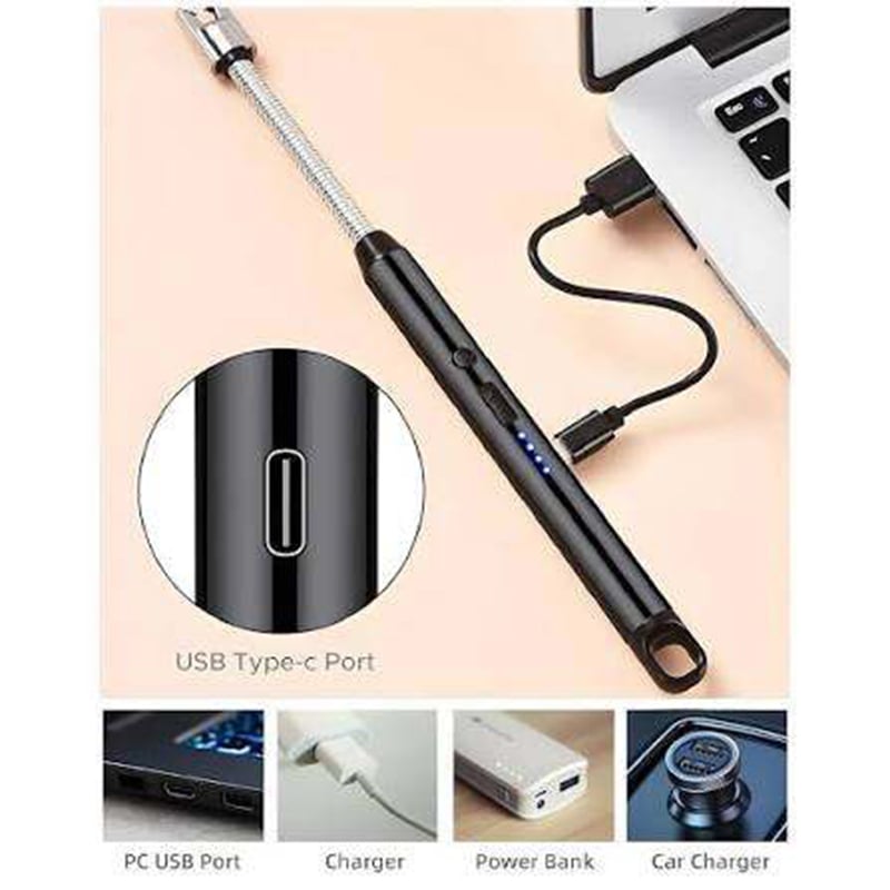 Picture of 360° Outdoor Kitchen Lighter USB Rechargeable Portable Electronic Lighter Safety Lock Eco-friendly For Candles Gas Stoves 265mm