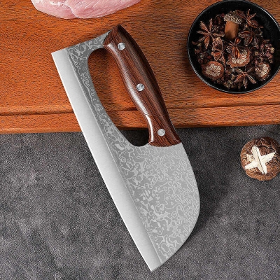 Picture of Kitchen Household Slicing 50Cr15MoV Steel Wood Handle 24cm