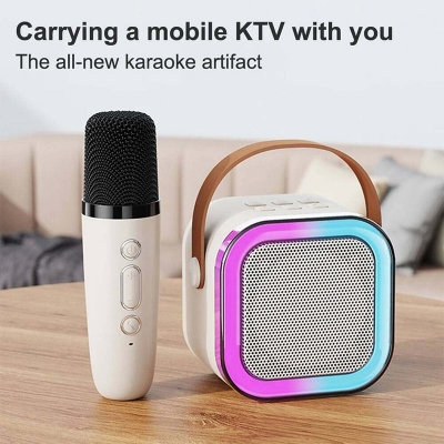 Picture of Portable Karaoke Speaker Kits Bluetooth Speaker With Wireless Microphone Household Mini KTV Machine For Camping Outdoor Activity
