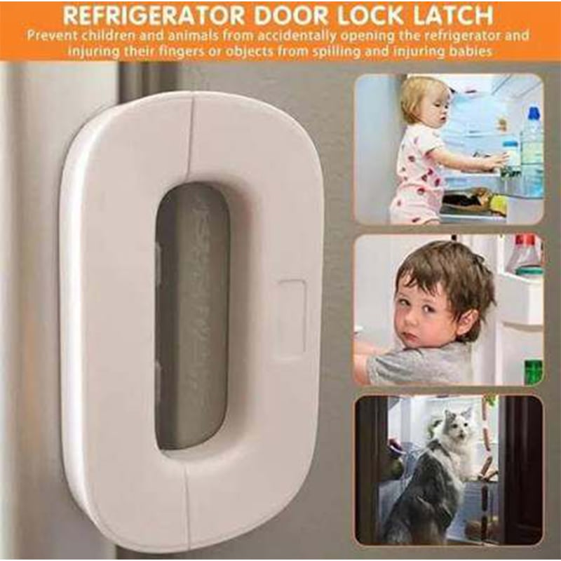 Picture of Self Adhesive Fridge Lock Latch System Baby Proof Refrigerator Lock for Kids Multi-Usage and Easy to Install Gray