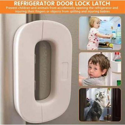 Picture of Self Adhesive Fridge Lock Latch System Baby Proof Refrigerator Lock for Kids Multi-Usage and Easy to Install Gray