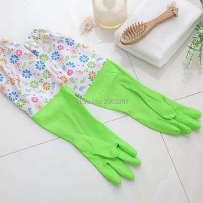 Picture of High Quality Multicolor Silicone Kitchen Hand Gloves for Garden/Dish Washing - 1 Pair