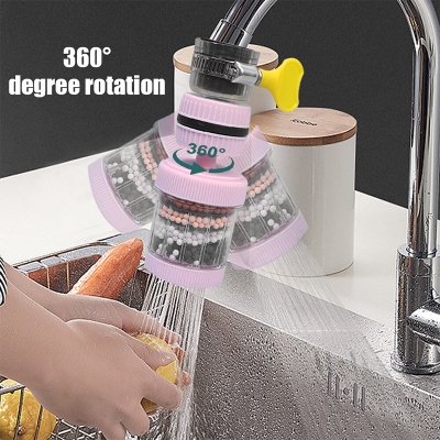 Picture of Houseeker 360°Rotating Faucet Extender Shower Kitchen Faucet Booster Water Filter Tap Head Nozzle Activated Carbon Water Purifier