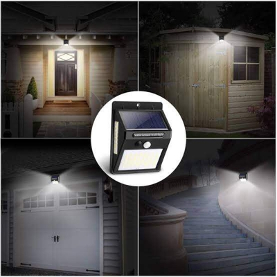Picture of 100 LED Solar Motion Sensor Wall Light – IP65 Waterproof Outdoor Solar Security Lamp for Garden, Yard, Garage, Gate, Fence, Pathway, Balcony & Home Entrance