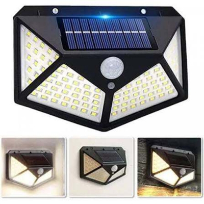 Picture of 100 LED Solar Motion Sensor Wall Light – IP65 Waterproof Outdoor Solar Security Lamp for Garden, Yard, Garage, Gate, Fence, Pathway, Balcony & Home Entrance