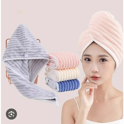 Picture of Super Absorbent Microfiber Hair Drying Cap – Quick-Dry Hooded Towel for Women – Multicolor