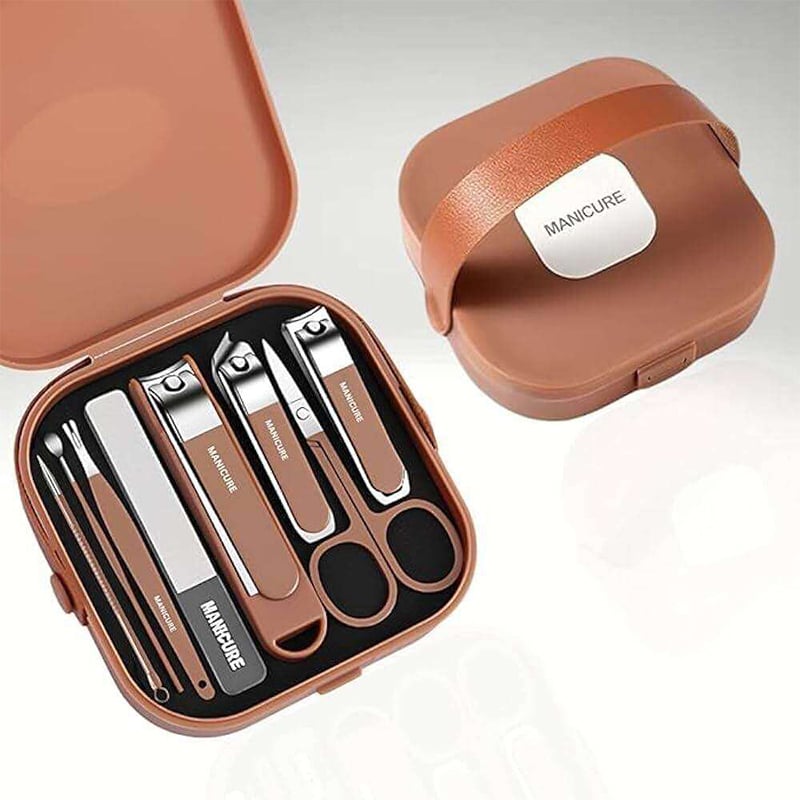 Picture of 7-in-1 Stainless Steel Manicure & Pedicure Kit – Nail Clipper Set for Men & Women with Travel Case, Cuticle & Grooming Tools - Multicolor