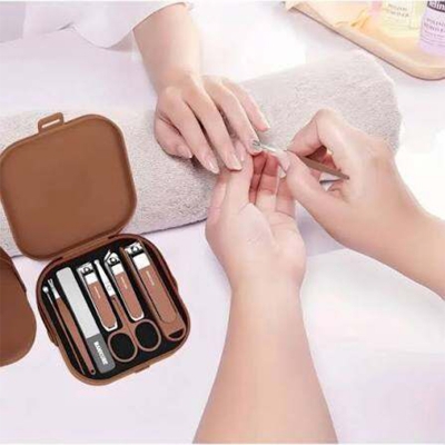 Picture of 7-in-1 Stainless Steel Manicure & Pedicure Kit – Nail Clipper Set for Men & Women with Travel Case, Cuticle & Grooming Tools - Multicolor