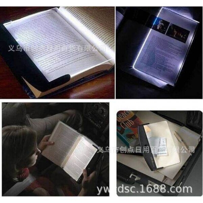 Picture of Book Light LED desk lamps Reading Night Light Flat Plate Portable Car Travel Panel Led for Home Indoor Bedroom (Black body LED white)