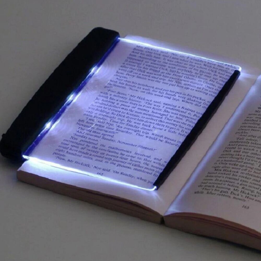 Picture of Book Light LED desk lamps Reading Night Light Flat Plate Portable Car Travel Panel Led for Home Indoor Bedroom (Black body LED white)