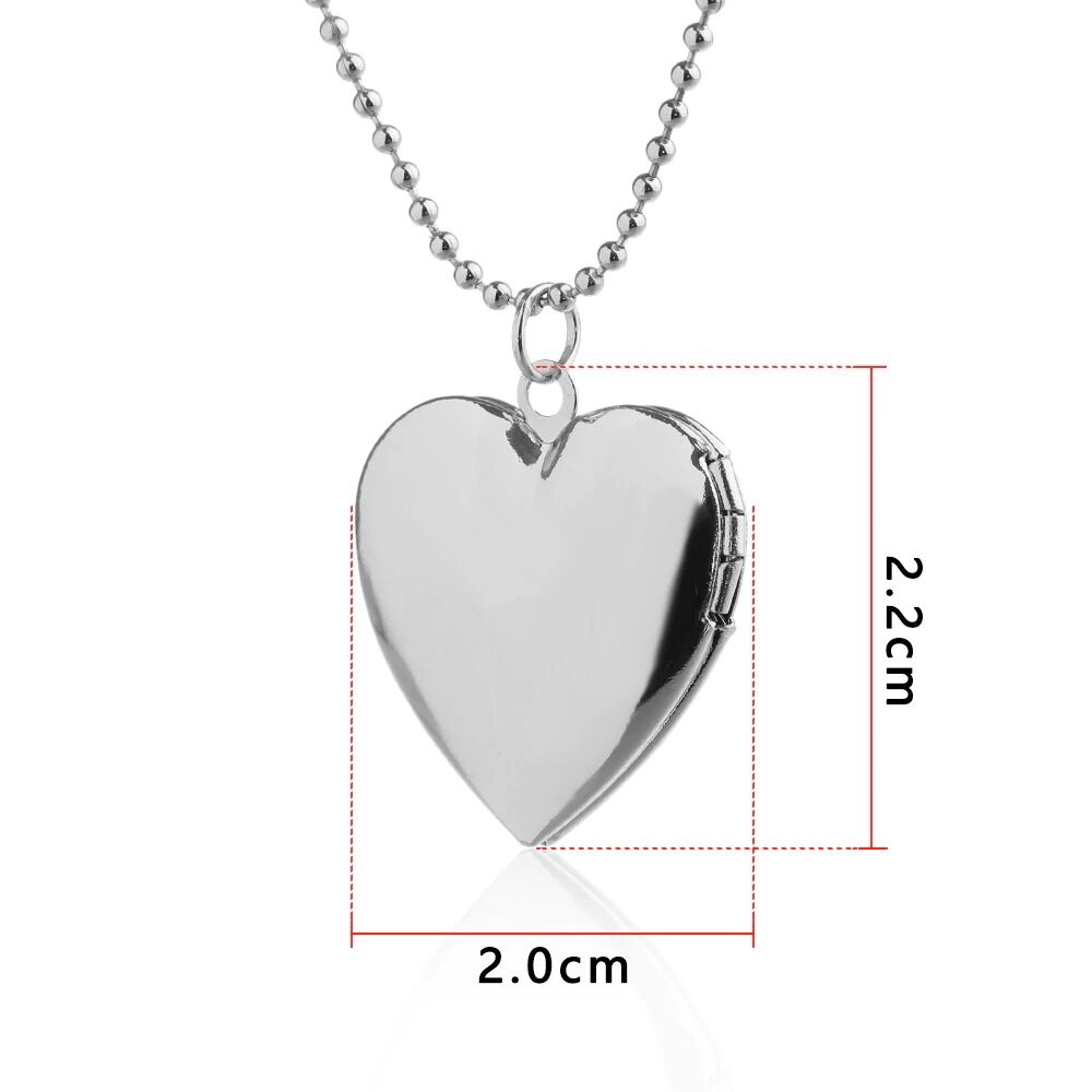 Picture of Heart Shape Friend Photo Locket Picture Frame Necklace For Girls (Silver)