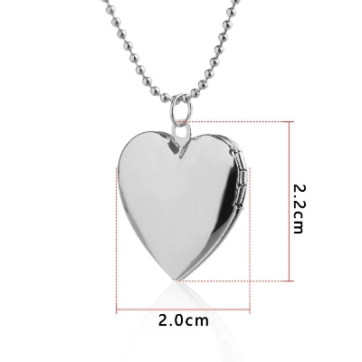 Picture of Heart Shape Friend Photo Locket Picture Frame Necklace For Girls (Silver)