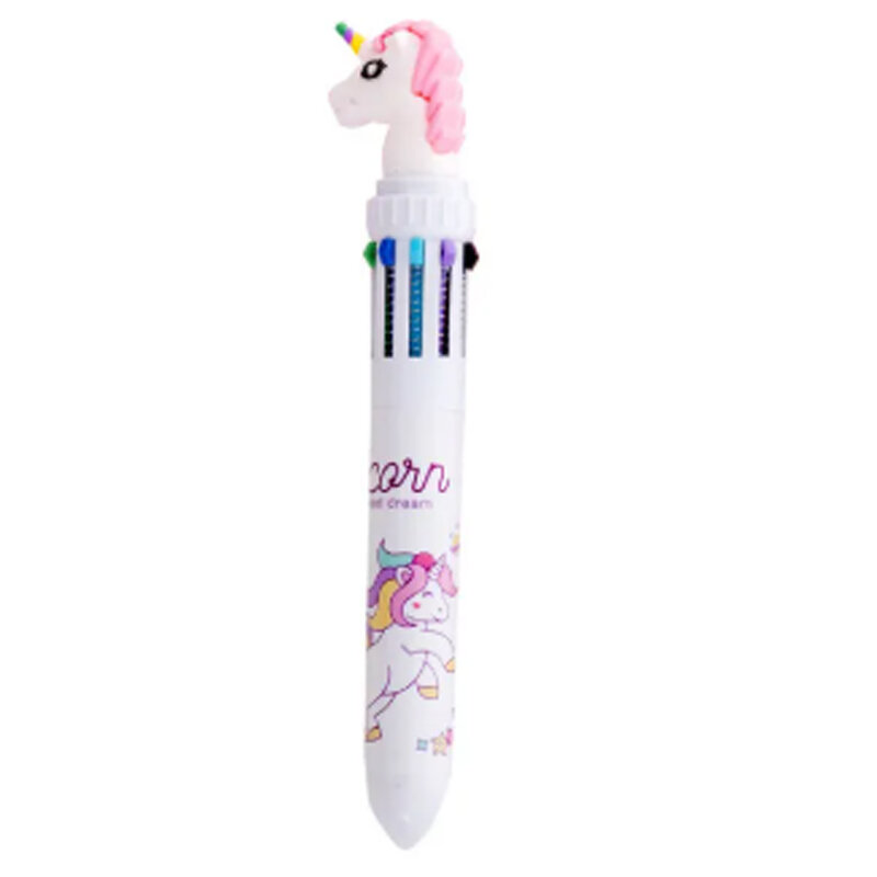 Picture of 10 colour pen Cute Unicorn Power Chunky Ballpoint Pen Kawaii Rollerball Pen School Office Supply Gift Stationery Papelaria Escolar (Random)