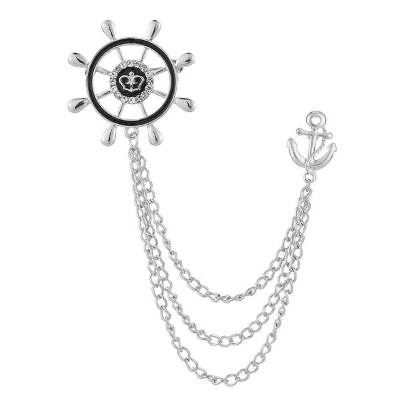 Picture of Blazer Men's British Style Crown Brooch Cross Suit Chain Pin Badge Vintage Women's Corsage Accessories Coat pin Men's fashion (SRA 8008)