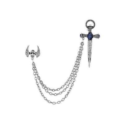 Picture of Blazer Men's British Style Crown Brooch Cross Suit Chain Pin Badge Vintage Women's Corsage Accessories Coat pin Men's fashion (SAS 8013)