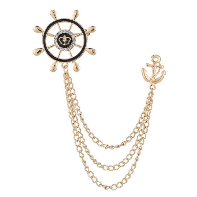 Picture of Blazer Men's British Style Crown Brooch Cross Suit Chain Pin Badge Vintage Women's Corsage Accessories Coat pin Men's fashion (GRA 8008)