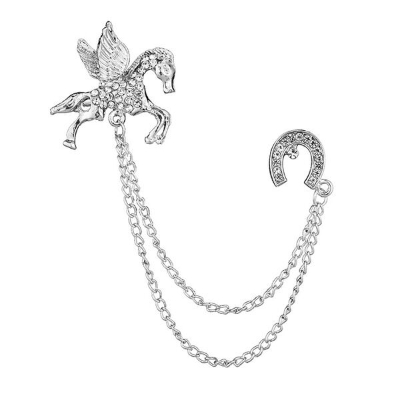 Picture of Blazer Men's British Style Crown Brooch Cross Suit Chain Pin Badge Vintage Women's Corsage Accessories Coat pin Men's fashion (SP 8032)