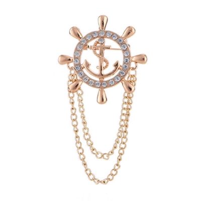 Picture of Blazer Men's British Style Crown Brooch Cross Suit Chain Pin Badge Vintage Women's Corsage Accessories Coat pin Men's fashion (SR 8009)
