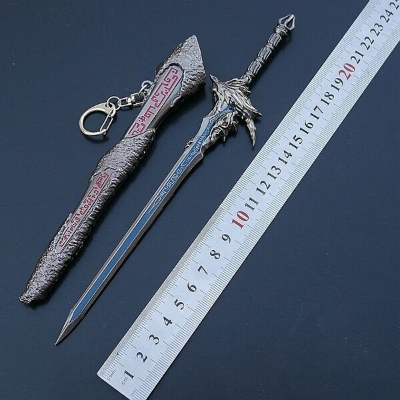 Picture of Showpiece Ancient Famous Sword 22cm Peerless Magic Sword Bronze Sword Dragon Yuan Burns Silent Xuanyuan Sword Yue King Goujian Green Bane Sword Weapon Keychain (Burning Silly Gun)