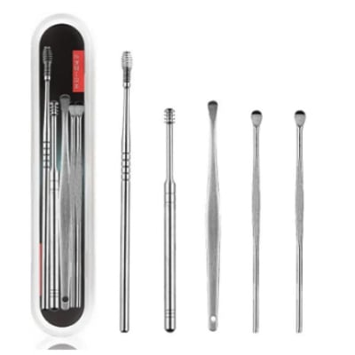 Picture of 5 pcs 5 types Ear Wax Pickers Stainless Steel Earpick Ear Cleaner Spoon Care Ear Clean Too ()