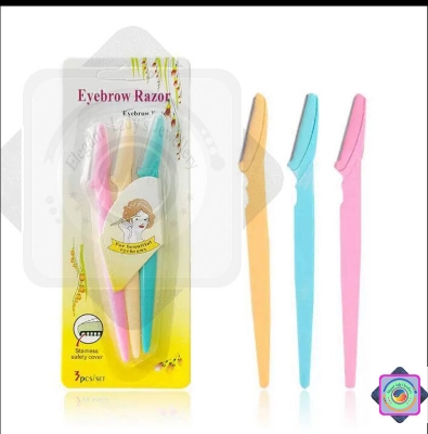 Picture of 3pcs Set Eyebrow Razor Hair Colorful Women Eyebrow Shaver New (Multicolor)